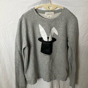 Kate Spade: Gray Sweatshirt with Hat and Rabbit Ears Design- XS
